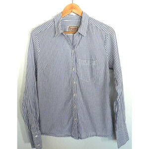Vintage Abercrombie & Fitch Shirt‎ Womens Medium Blue Stripe Cotton 2000s